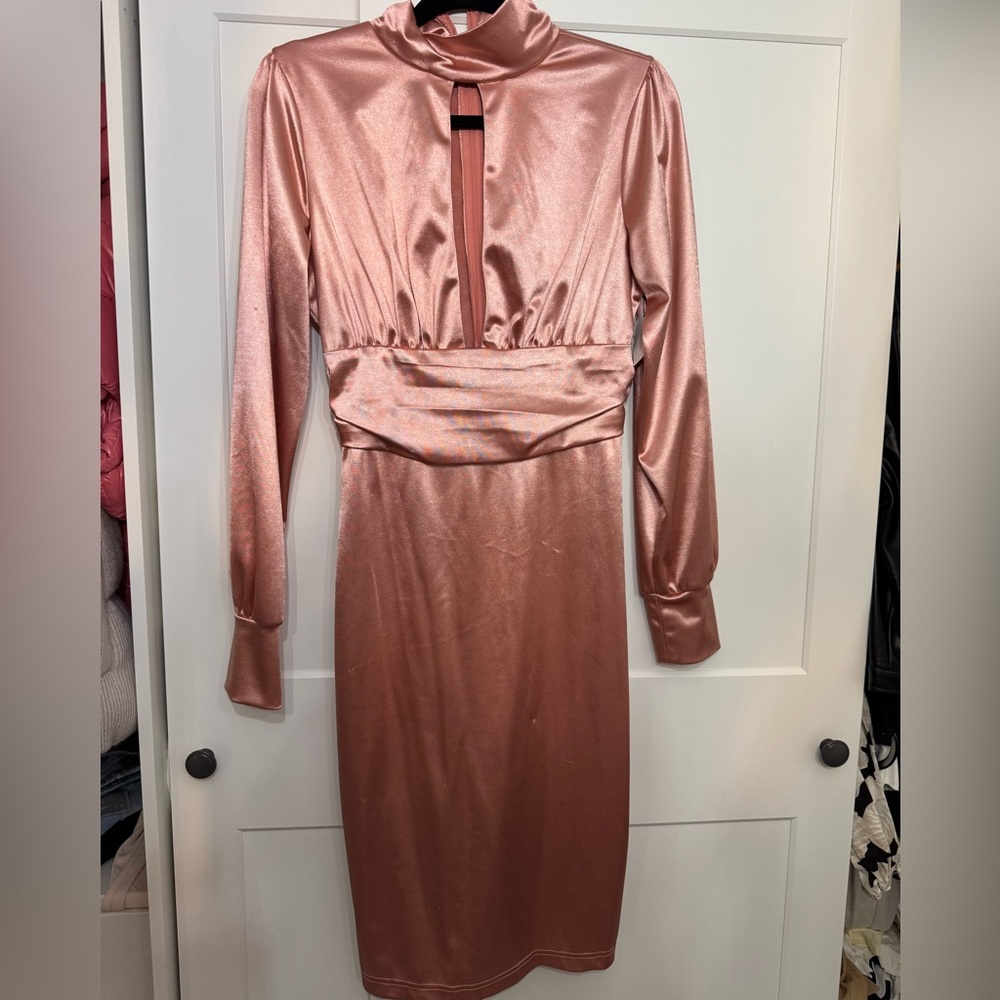 Akira rose gold dress.